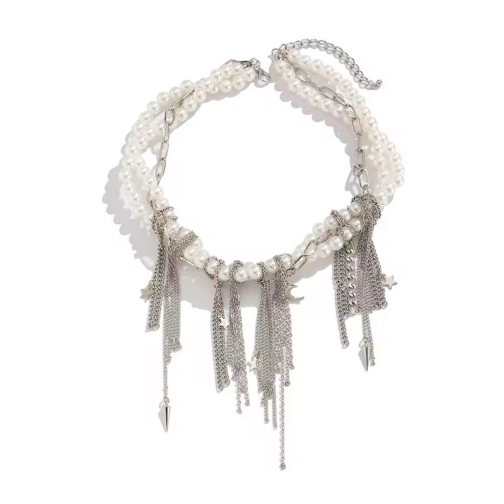 Obsidian Pearl Cascade Necklace - Picture 3 of 4